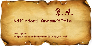 Nándori Annamária névjegykártya