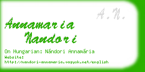 annamaria nandori business card